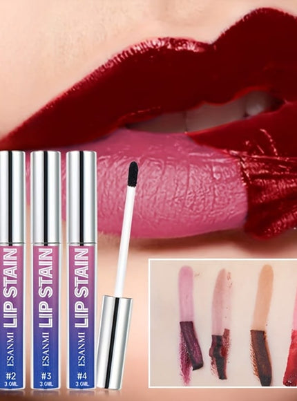KissICON 4PCS(01+02+03+04) Vibrant Tearoff Matte Lip Gloss Longlasting Waterproof