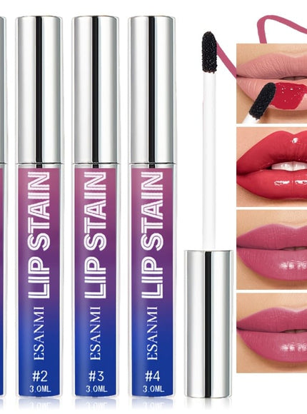 KissICON 4PCS(01+02+03+04) Vibrant Tearoff Matte Lip Gloss Longlasting Waterproof
