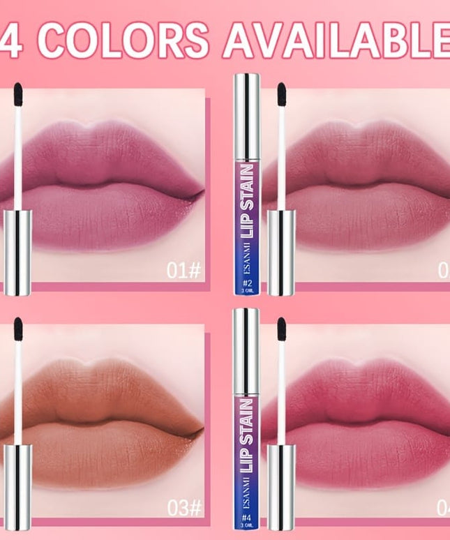 KissICON 4PCS(01+02+03+04) Vibrant Tearoff Matte Lip Gloss Longlasting Waterproof