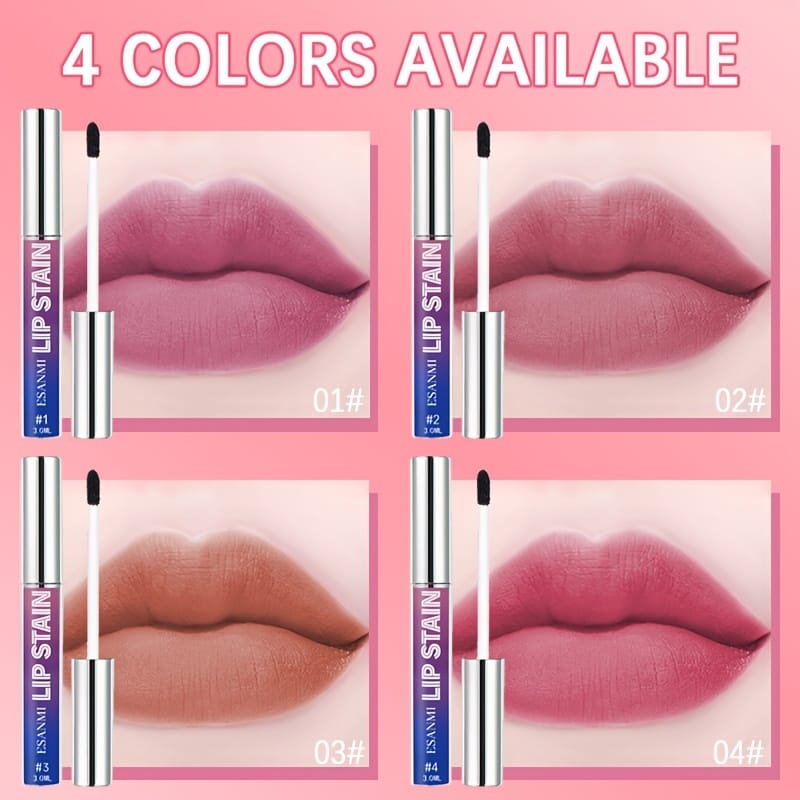 KissICON 4PCS(01+02+03+04) Vibrant Tearoff Matte Lip Gloss Longlasting Waterproof