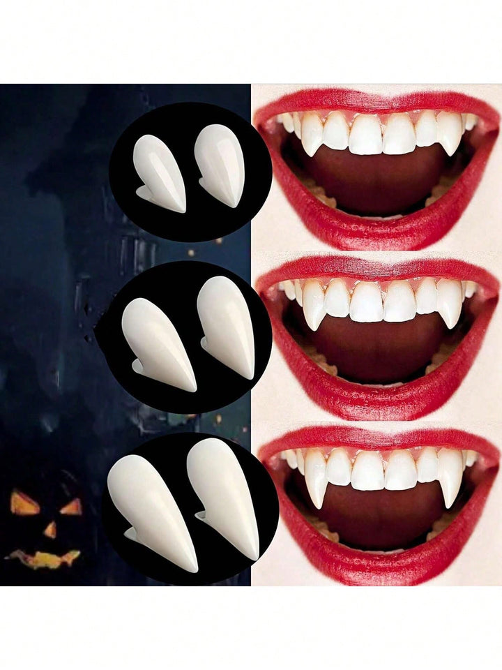 Vampire Fangs, Realistic Vampire Teeth Accessories For Halloween, Halloween Fake Teeth, Unisex Vampire Costume Props, Halloween Party Makeup And Outfit Decoration Supplies, Halloween Gifts, Halloween Costume, Halloween Deorations, Halloween, Halloween Par