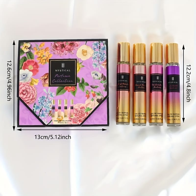 KissICON 4pcs / 80ml Mystical Floral Perfume – Longlasting Fragrance Her