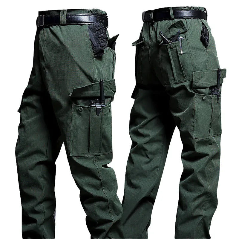 KissICON 4XL / green Mens Durable Breathable MultiPocket Stretch Cargo Hiking Pants