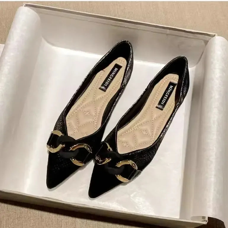 KissICON 5 / 31 Flat Shoes for Women Spring Summer New Metal