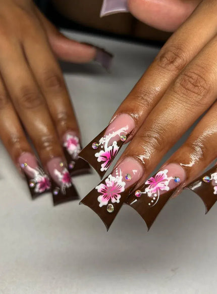 KissICON 5 / CHINA KissIcon Duckbill Pink Leopard Fake Nails Full Cover