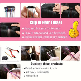 KissICON 5 Colors / 20inch KissIcon 18Pcs Sparkling Tinsel Extensions - Ideal Gift