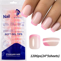KissICON 5 KissIcon 120Pcs Black Square Nails - Glossy Finish