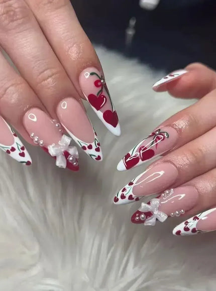 KissICON 5 KissIcon False Nails Press On Almond Flower Bow
