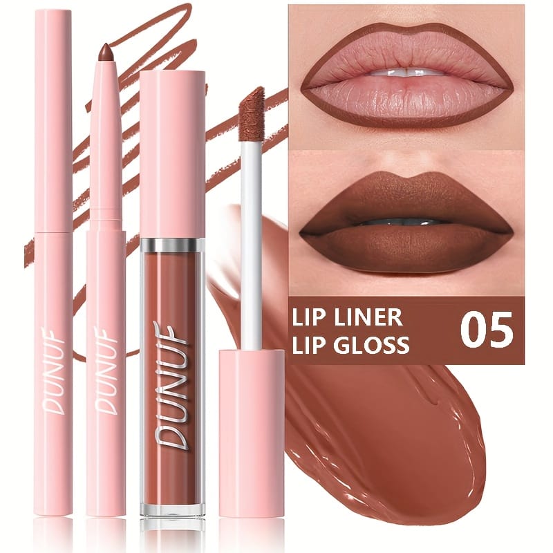 KissICON 5# KissIcon Matte Lip Set Lipstick Lipliner - Waterproof