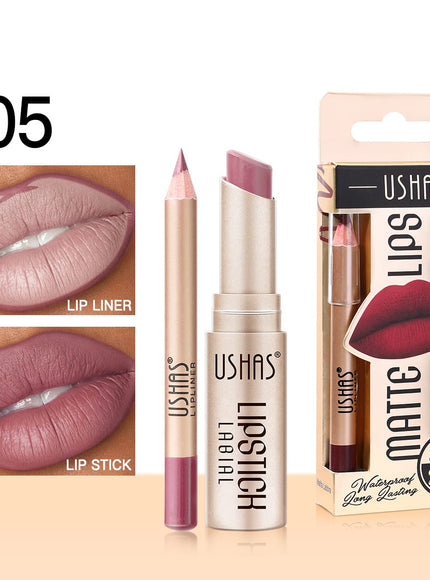 KissICON 5# KissIcon Ushas Lipstick Lipliner Set - Long Lasting