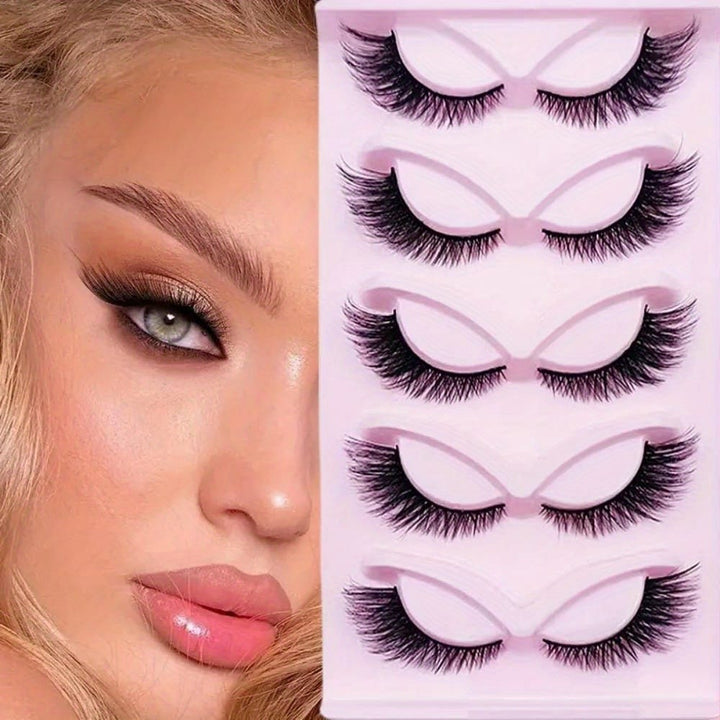KissIcon 5 Pairs Glamorous Cat Eye Lashes -