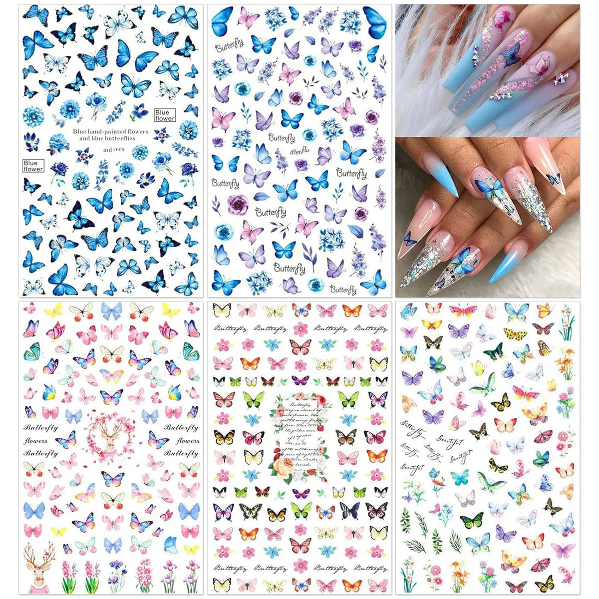 KissICON 5 pcs KissIcon Nail Art DIY Kit - Glitter Stickers