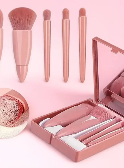 KissICON 5 Piece Mini Makeup Brush Set With Mirror