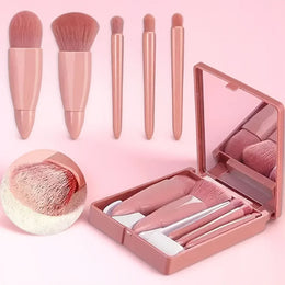 KissICON 5 Piece Mini Makeup Brush Set With Mirror
