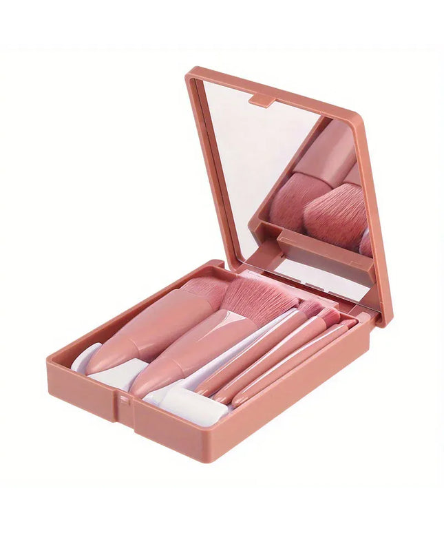 KissICON 5 Piece Mini Makeup Brush Set With Mirror