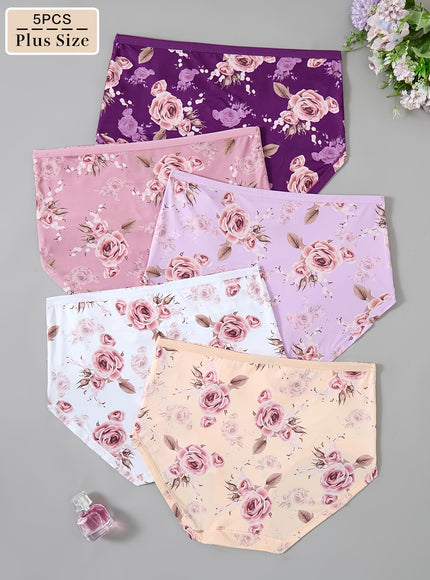 KissICON 5 Rose Print Comfy Underwear Set