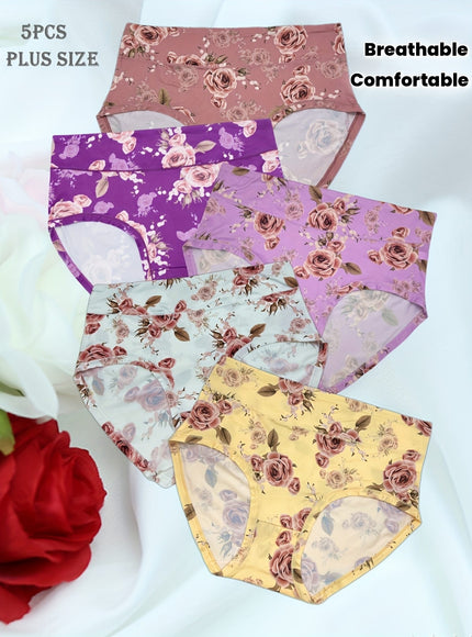 KissICON 5 Rose Print Comfy Underwear Set