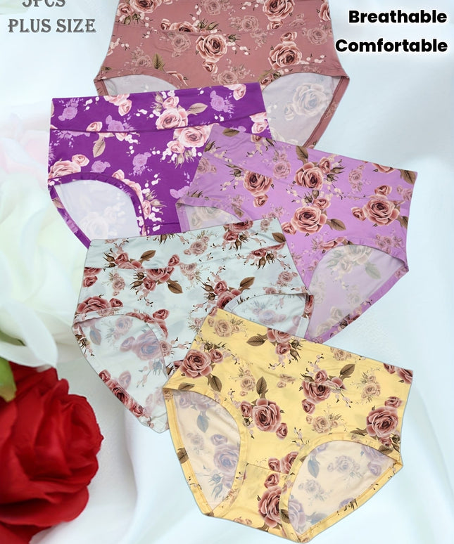 KissICON 5 Rose Print Comfy Underwear Set
