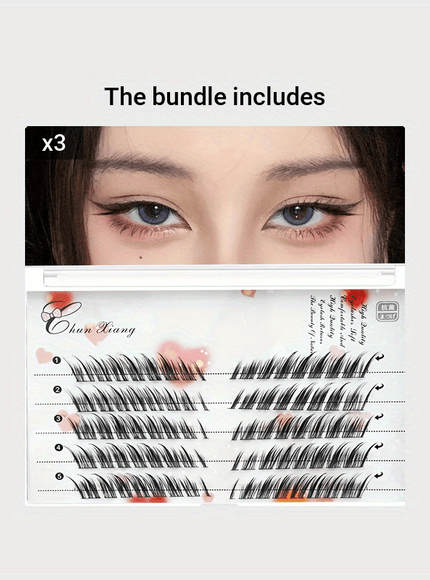 KissICON 5 Rows*3 KissIcon 3D Fluffy Eyelashes Self Adhesive - Beginner