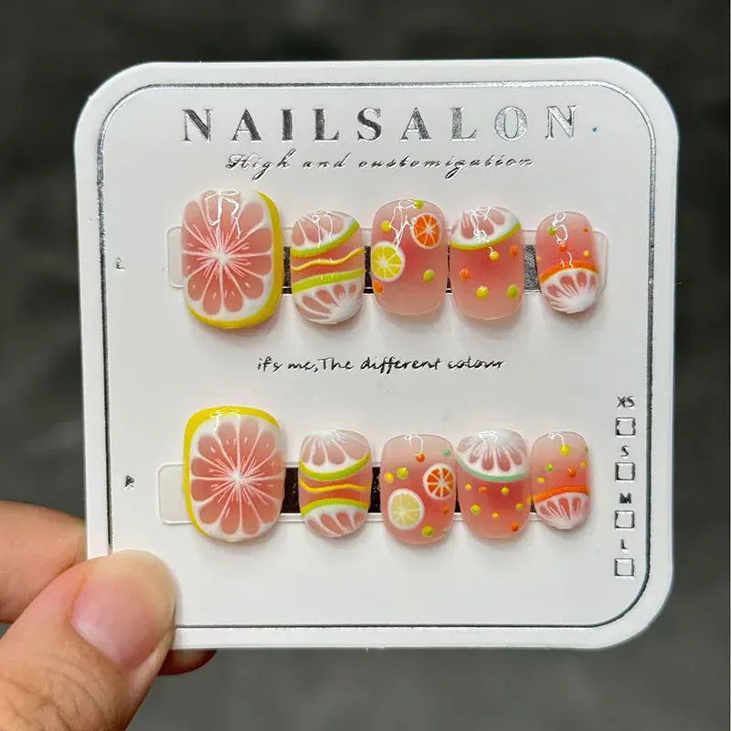 KissICON 500XS Kiss Icon 10Pcs Lemon Cartoon Press On Nails