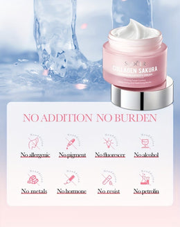 KissICON 50g(1.76oz) Collagen Sakura Firming Elasticity Face Cream - Non