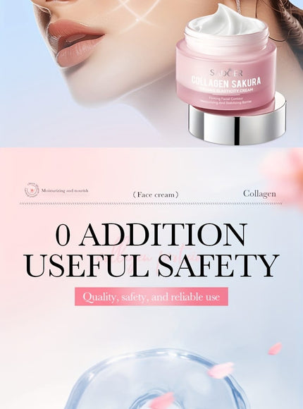 KissICON 50g(1.76oz) Collagen Sakura Firming Elasticity Face Cream - Non