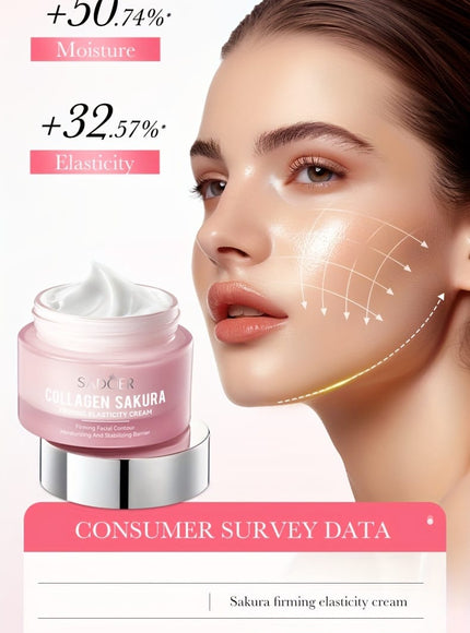KissICON 50g(1.76oz) Collagen Sakura Firming Elasticity Face Cream - Non