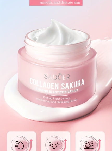 KissICON 50g(1.76oz) Collagen Sakura Firming Elasticity Face Cream - Non