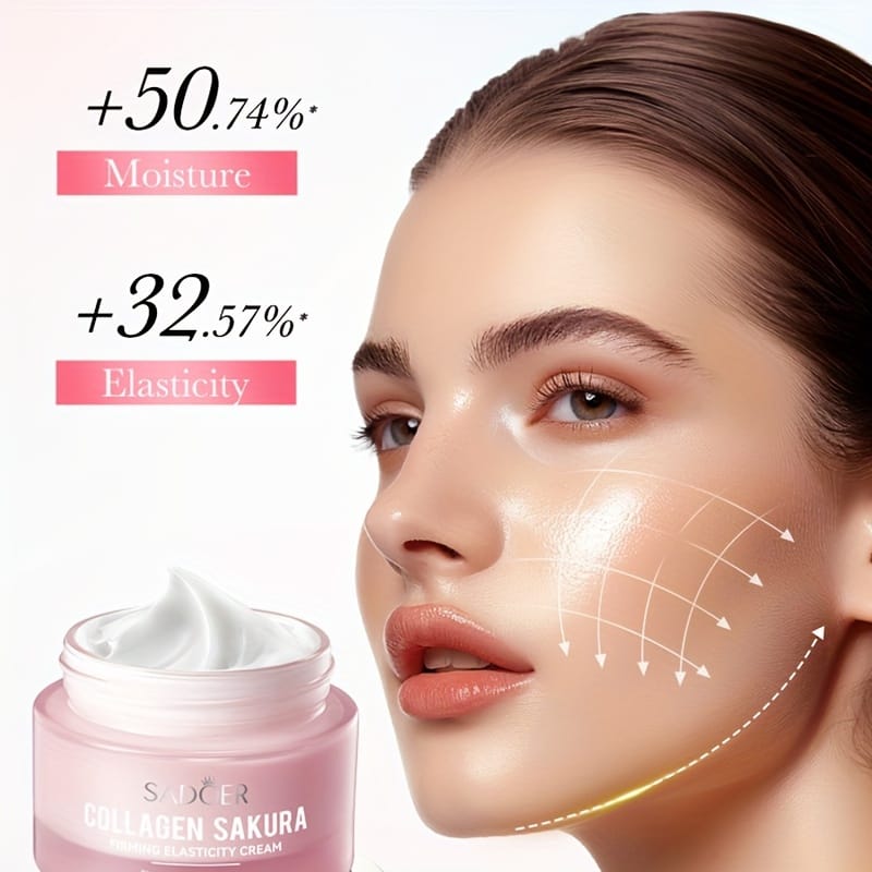 KissICON 50g(1.76oz) Collagen Sakura Firming Elasticity Face Cream - Non