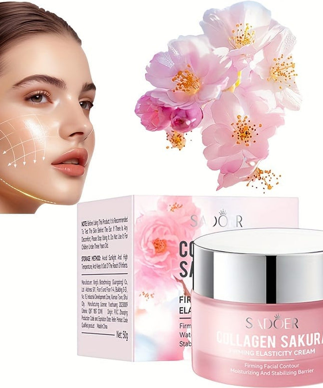 KissICON 50g(1.76oz) Collagen Sakura Firming Elasticity Face Cream - Non