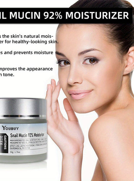 KissICON 50g Snail Mucin 92 Hydrating Cream Alcohol Free Hyaluronic