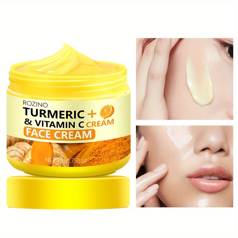 KissICON 50g Turmeric Vitamin C Face Cream Deeply Moisturizes Dry