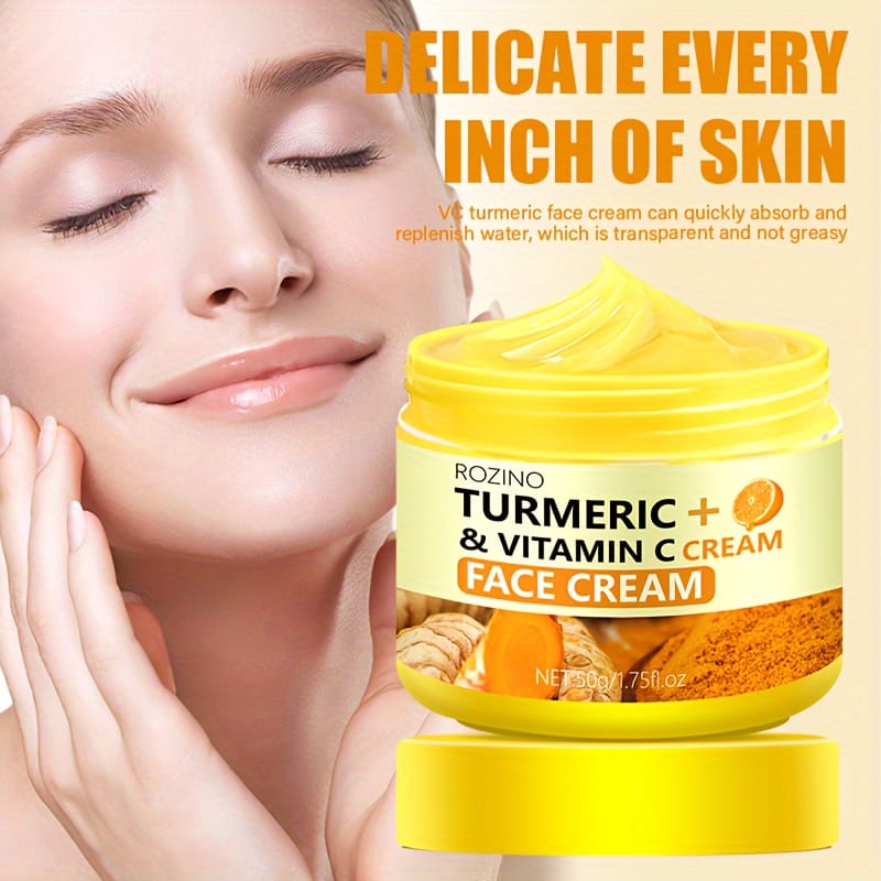 KissICON 50g Turmeric Vitamin C Face Cream Deeply Moisturizes Dry
