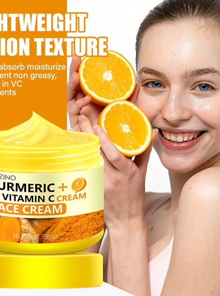 KissICON 50g Turmeric Vitamin C Face Cream Deeply Moisturizes Dry