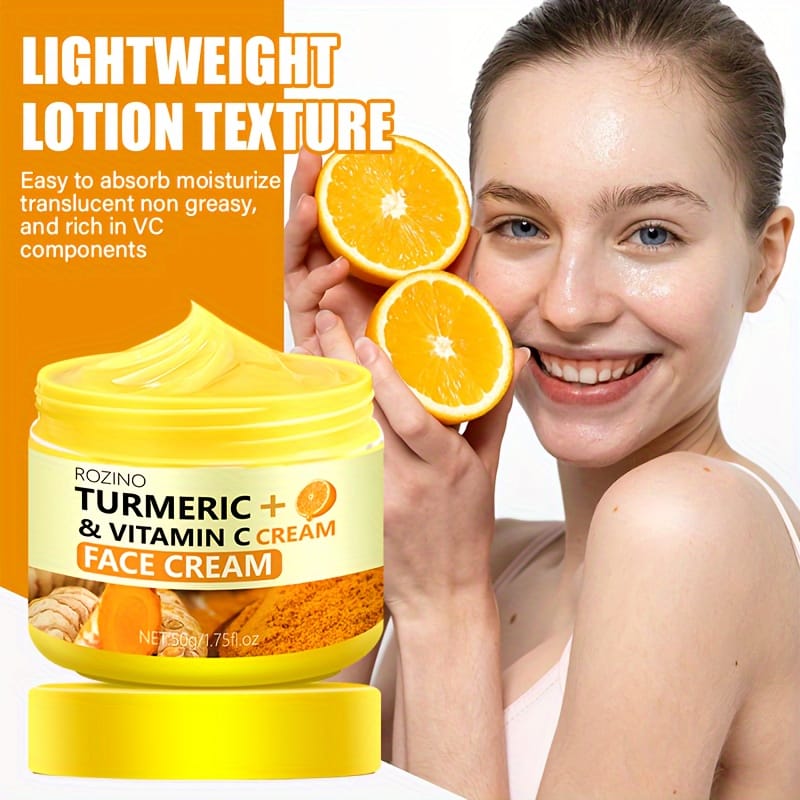 KissICON 50g Turmeric Vitamin C Face Cream Deeply Moisturizes Dry