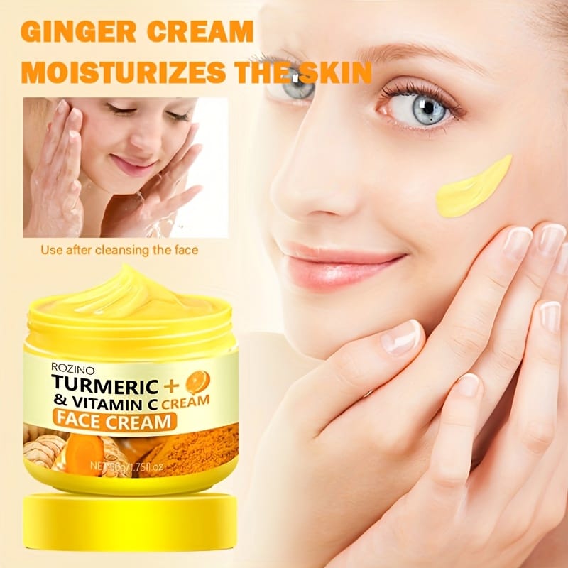KissICON 50g Turmeric Vitamin C Face Cream Deeply Moisturizes Dry
