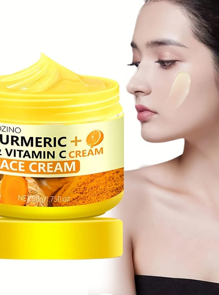 KissICON 50g Turmeric Vitamin C Face Cream Deeply Moisturizes Dry