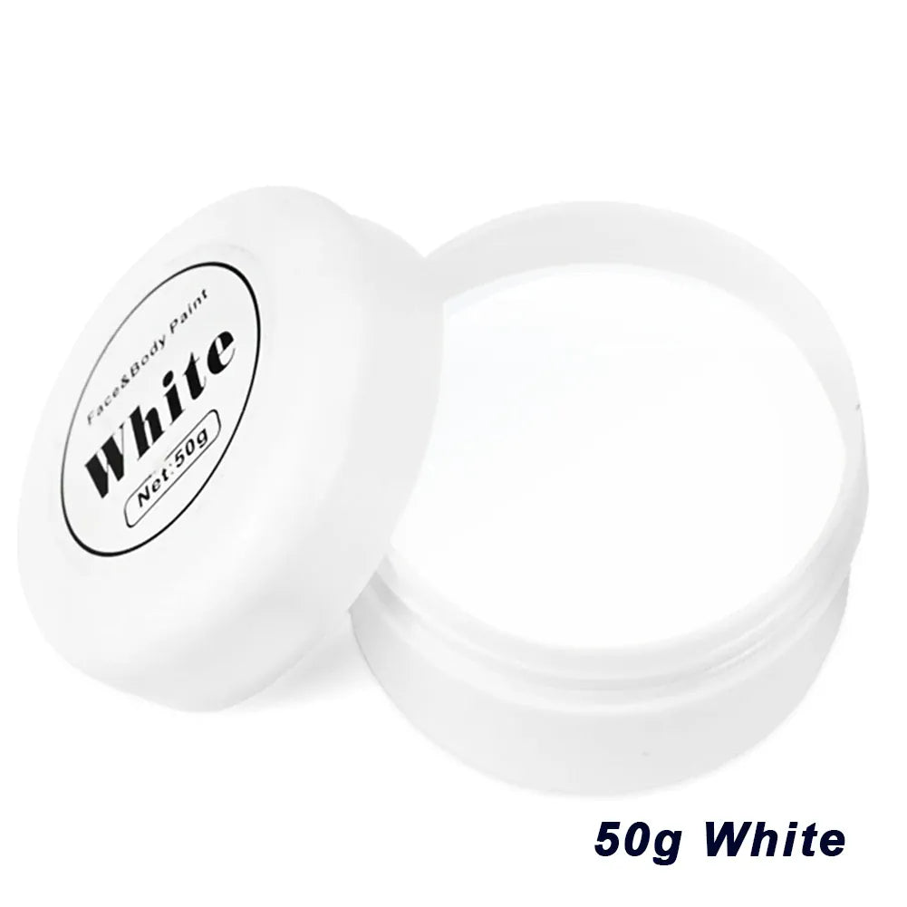 KissICON 50g White Professional Halloween Makeup Kit Face Body Paint White Black Red Special Effects Christmas Cosplay Party Supplies