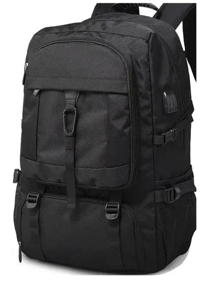 KissICON 50L-No logo Large Black Waterproof Travel Business Outdoor Backpack