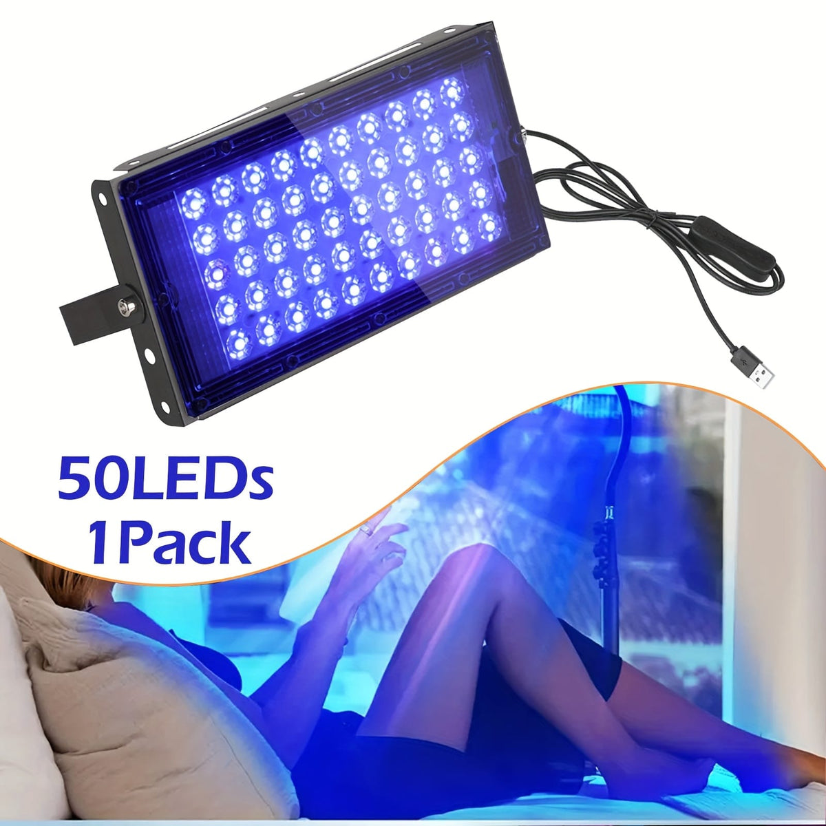 KissICON 50LED light Adjustable Uv Tanning Lamp Usb Powered
