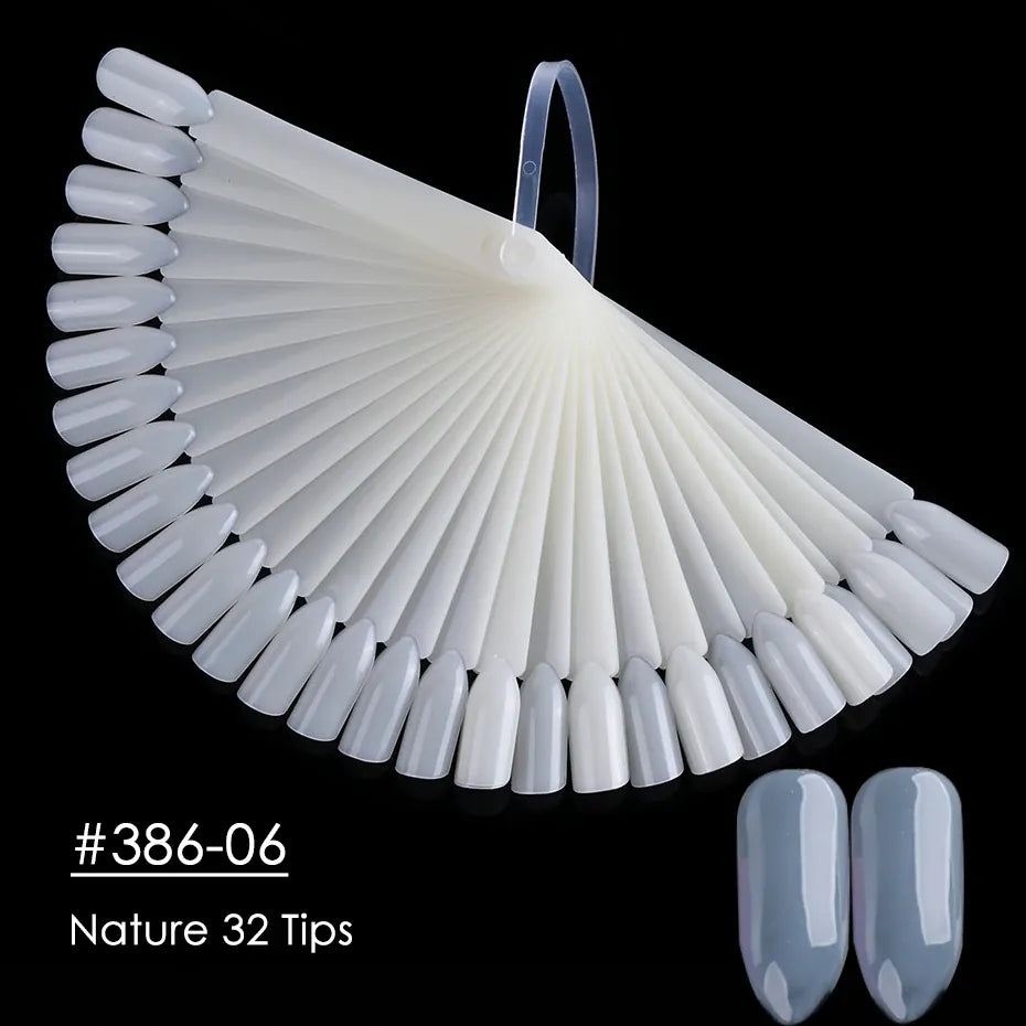 KissICON 💋 50Pcs False Nail Tips Clear Chart Oval
