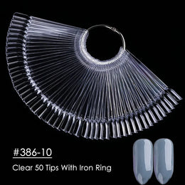 KissICON 💋 50Pcs False Nail Tips Clear Chart Oval