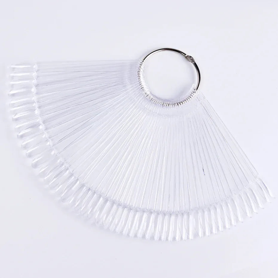 KissICON 💋 50Pcs False Nail Tips Clear Chart Oval