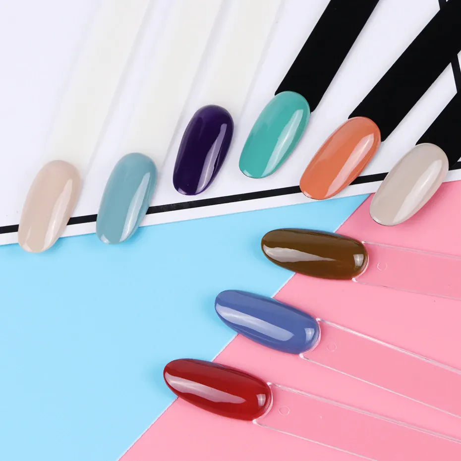 KissICON 💋 50Pcs False Nail Tips Clear Chart Oval