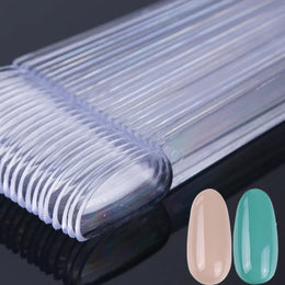 KissICON 💋 50Pcs False Nail Tips Clear Chart Oval