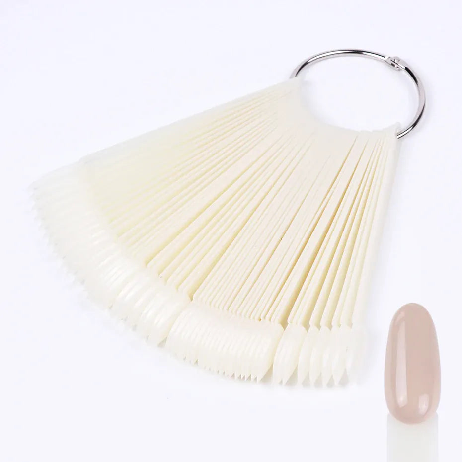 KissICON 💋 50Pcs False Nail Tips Clear Chart Oval