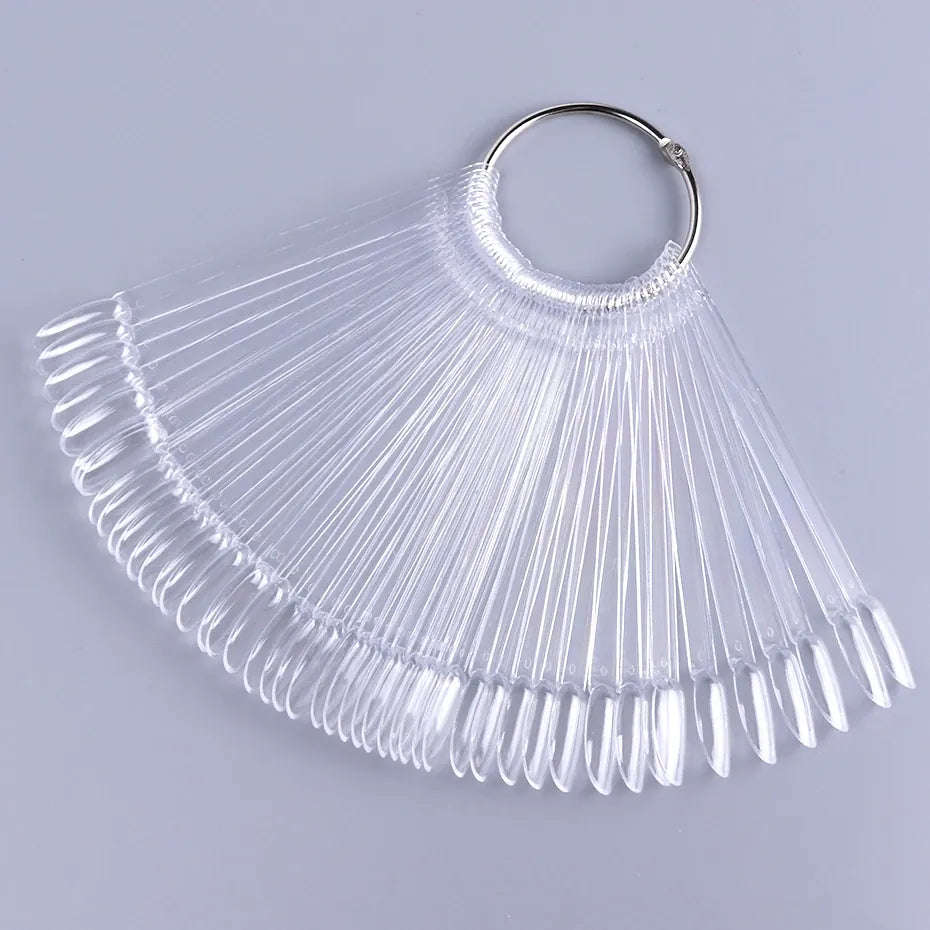 KissICON 💋 50Pcs False Nail Tips Clear Chart Oval