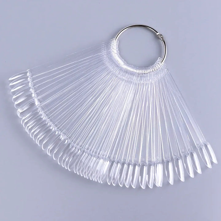 💋 50Pcs False Nail Tips Clear Chart Oval