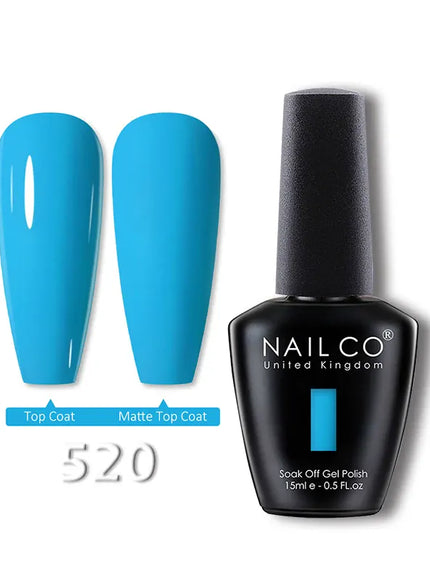 KissICON 520 💋 Nailco 15ml Translucent Gel Polish-Natural Resin Formula