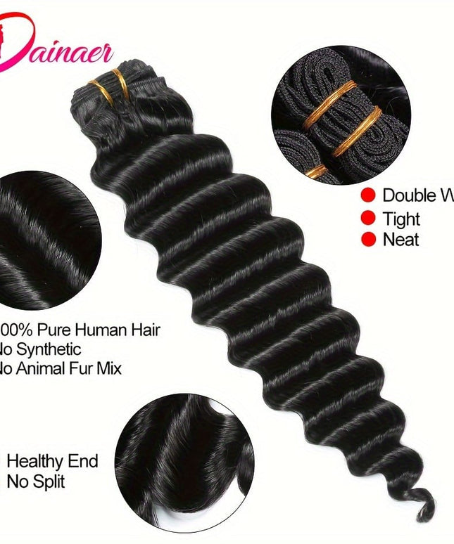 KissIcon Deep Wave Bundles 4Pcs Brazilian Hair -